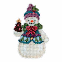 Pinecone Snowman Beaded Counted Cross Stitch Kit Mill Hill 2015 Jim Shore JS205102