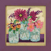 Cut Flowers Cross Stitch Kit Mill Hill 2016 Buttons & Beads Spring MH141611