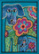 Stitched area of Petunia & Rose Cross Stitch Kit (Linen) Mill Hill 2016 Laurel Burch Dogs