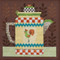 Stitched area of Coffee Pot Cross Stitch Kit Mill Hill Debbie Mumm 2016 Good Coffee & Friends DM301611