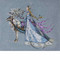 Stitched area of Snow Queen Kit Cross Stitch Chart Fabric Beads Braid Floss Mirabilia MD143