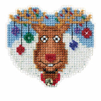 Reindeer Games Cross Stitch Ornament Kit Mill Hill 2016 Winter Holiday MH181631