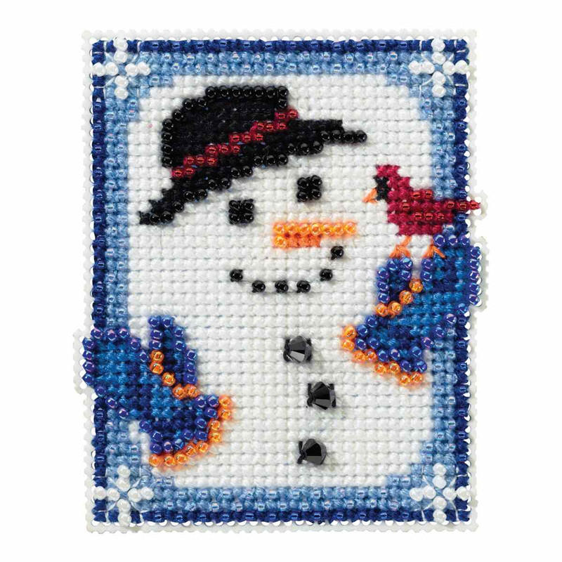 Indigo Angel Bead Christmas Ornament Kit Mill Hill 2005 Winter Holiday