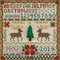 Stitched area of Holiday Sampler Cross Stitch Kit Mill Hill 2016 Buttons & Beads Winter MH141633