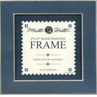 Matte Blue Solid Color Gold Trim Mill Hill 6 x 6 Wooden Frame GBFRM2