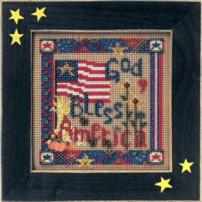 God Bless America Cross Stitch Kit Mill Hill 2002 Buttons & Beads Autumn MHCB185