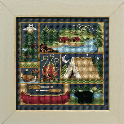 Camping Out Cross Stitch Kit Mill Hill 2008 Buttons & Beads Spring MH148103