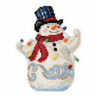 Snowman with Lights Counted Cross Stitch Kit Mill Hill 2016 Jim Shore JS201611