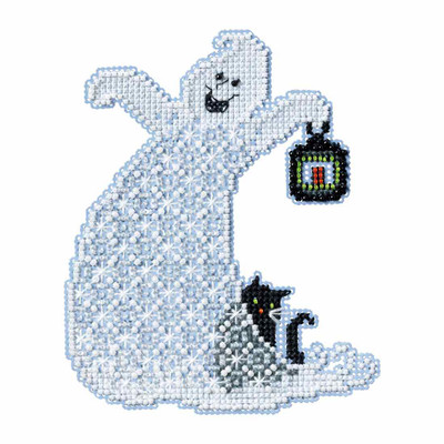 Essence Ghost Beaded Halloween Cross Stitch Kit Mill Hill 2017 Ghost Trilogy MH191723