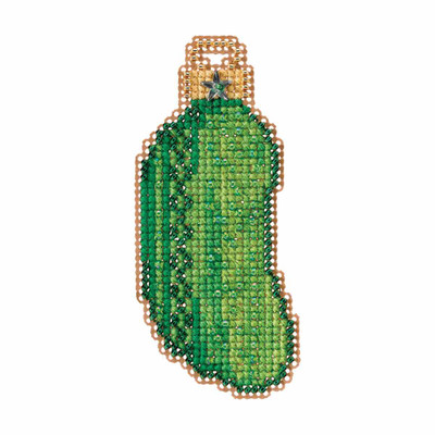 Christmas Pickle Cross Stitch Ornament Kit Mill Hill 2017 Winter Holiday MH181734
