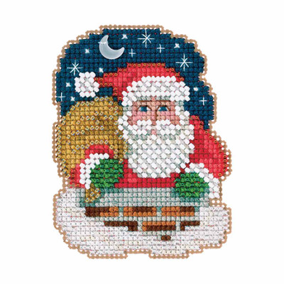 Down the Chimney Cross Stitch Ornament Kit Mill Hill 2017 Winter Holiday MH181731