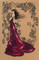 Stitched area of Lady of Mystery Kit Cross Stitch Chart Fabric Beads Silk Floss MD152 Mirabilia Designs