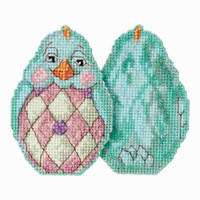 Aqua Chick Counted Cross Stitch Easter Kit Mill Hill 2017 Jim Shore JS181714