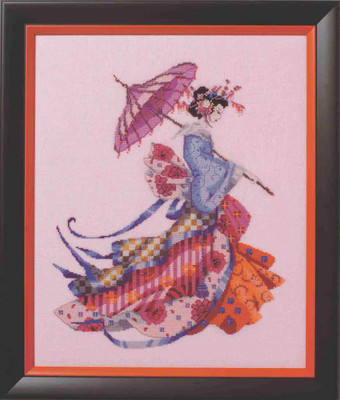 Miss Cherry Blossom Kit Cross Stitch Chart Fabric Beads Braid Mirabilia MD153