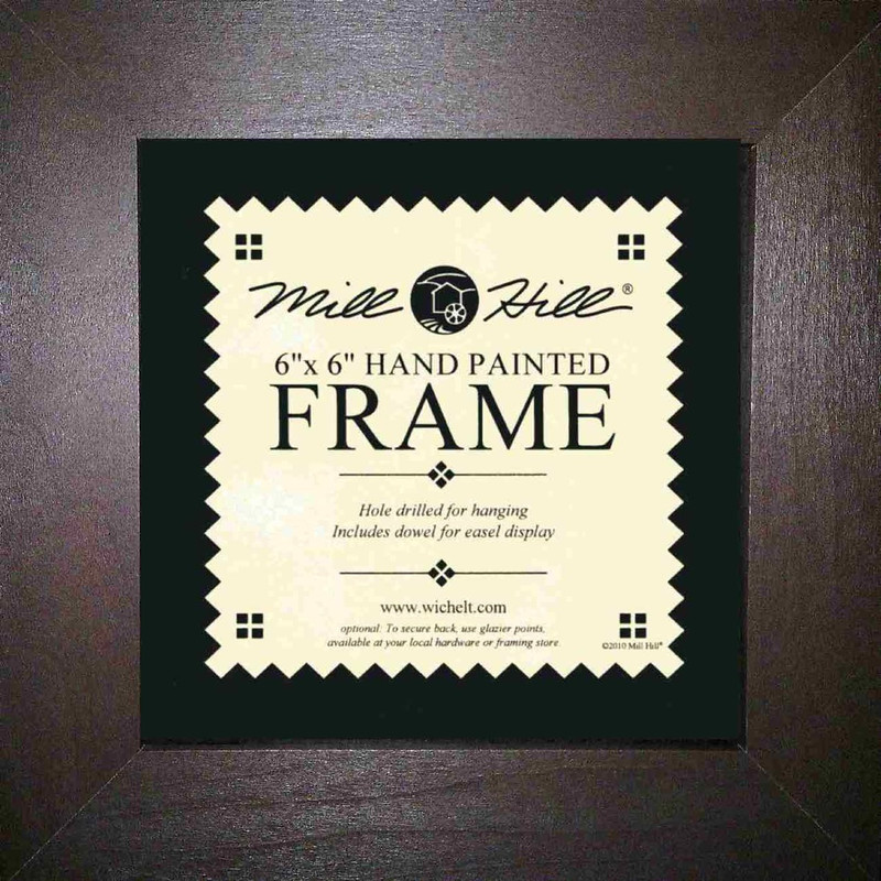 chocolate solid color hand painted mill hill 6 x 6 wooden frame
