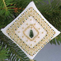 Emerald Teardrop Tiny Treasured Diamond Ornament Kit Mill Hill 1996