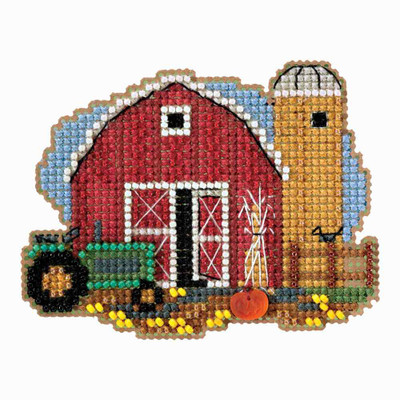 Harvest Barn Bead Cross Stitch Kit Mill Hill 2018 Autumn Harvest MH181821