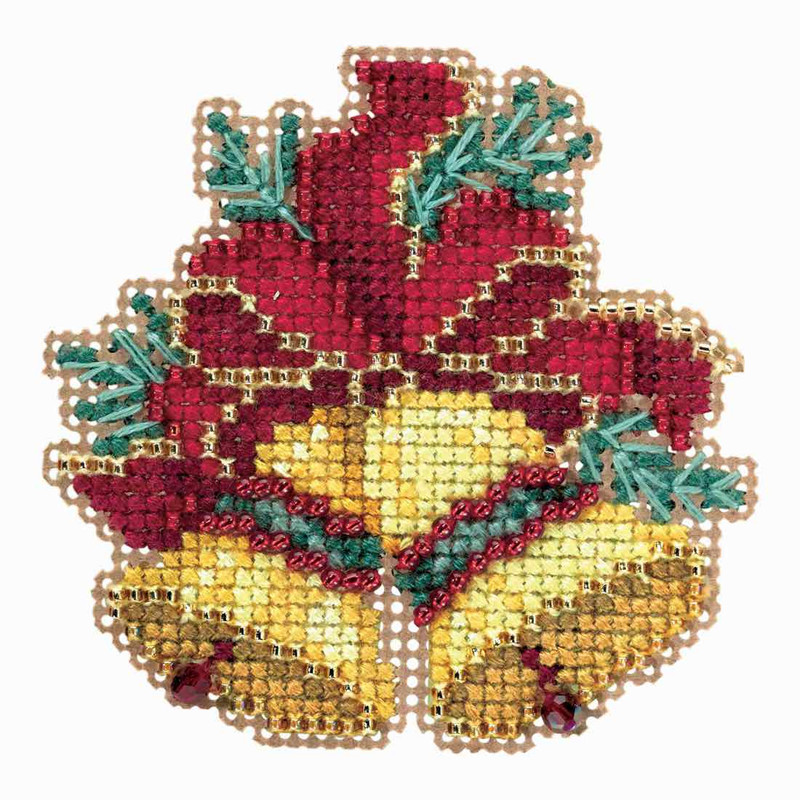 Christmas Bells Cross Stitch Ornament Kit Mill Hill 2018 Winter Holiday
