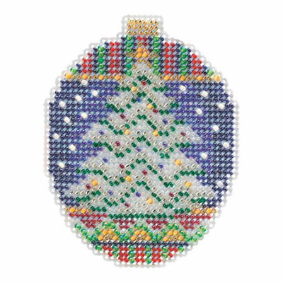 Icy Evergreen Beaded Cross Stitch Ornament Kit Mill Hill 2018 Beaded Holiday MH211813