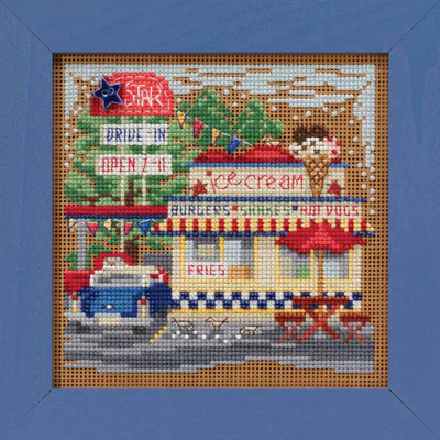 Drive-In Cross Stitch Kit Mill Hill 2019 Buttons & Beads Spring MH141911