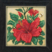Hibiscus Cross Stitch Kit Mill Hill 2019 Buttons & Beads Spring MH141915