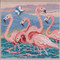 Stitched area of Flamingos Cross Stitch Kit Mill Hill 2019 Buttons & Beads Spring MH141916