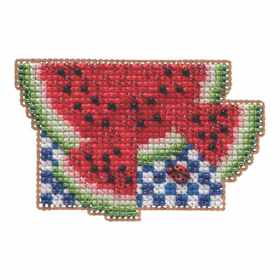 Watermelon Beaded Cross Stitch Kit Mill Hill 2019 Spring Bouquet MH181914