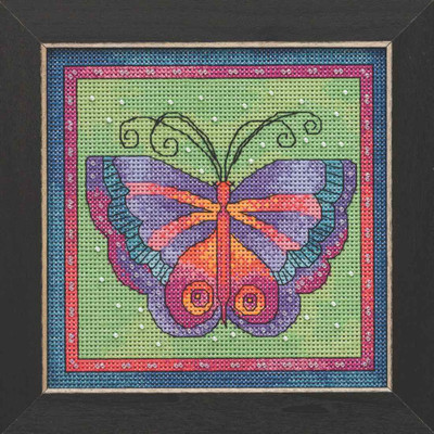 Butterfly Lime Cross Stitch Kit Mill Hill 2019 Laurel Burch Flying Colors LB141912