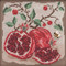 Stitched area of Pomegranates Cross Stitch Kit Mill Hill 2019 Buttons & Beads Autumn MH141926