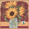 Stitched area of Sunflower Bouquet Cross Stitch Kit Mill Hill 2019 Buttons & Beads Autumn MH141924
