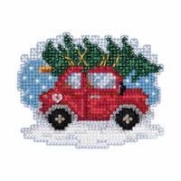 Tree Shopping Cross Stitch Ornament Kit Mill Hill 2019 Winter Holiday MH181931