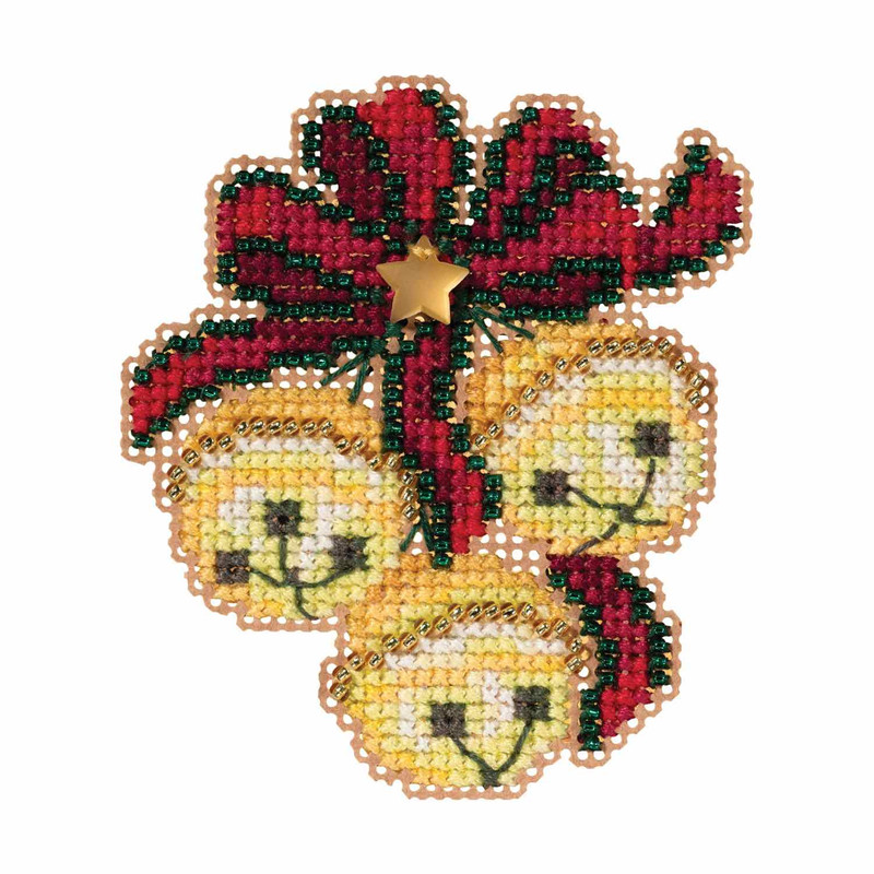 Jingle Bell Trio Cross Stitch Ornament Kit Mill Hill 2019 Winter MH181933 
