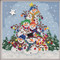 Stitched area of Snowman Pile Cross Stitch Kit Mill Hill 2019 Buttons Beads Winter MH141932