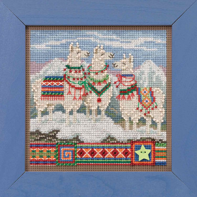Fa La La Llamas Cross Stitch Kit Mill Hill 2019 Buttons Beads Winter MH141935