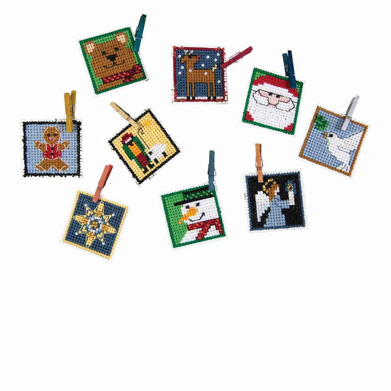 Snowflake Mittens Cross Stitch Ornament Kit Mill Hill 2018 Trilogy MH191832