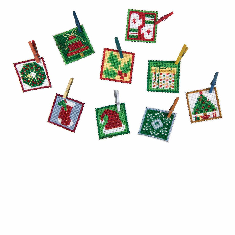 Snowflake Mittens Cross Stitch Ornament Kit Mill Hill 2018 Trilogy MH191832