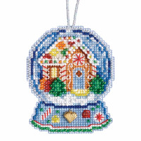 Gingerbread House Snow Globe Beaded Counted Cross Stitch Kit Mill Hill 2019 Ornament MH161932