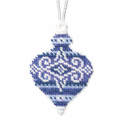 Sapphire Opal Beaded Cross Stitch Ornament Kit Mill Hill 2019 Beaded Holiday MH211915