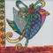 Stitched area of Christmas Blue Dove Cross Stitch Kit Mill Hill 2020 Laurel Burch LB302011