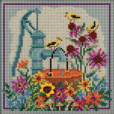 Stitched Area of Water Pump Cross Stitch Kit Mill Hill 2020 Buttons & Beads Autumn MH142021