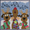 Stitched area of Reindeer Chorus Cross Stitch Kit Mill Hill 2020 Buttons Beads Winter MH142036