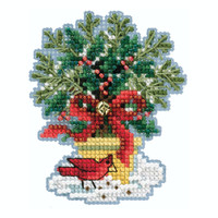 Evergreen Topiary Cross Stitch Ornament Kit Mill Hill 2020 Winter Holiday MH182035