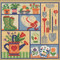 Stitched area of Garden Sampler Cross Stitch Kit Mill Hill 2021 Buttons & Beads Spring MH142113