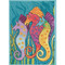 Stitched area of Seahorses Cross Stitch Kit Mill Hill 2021 Laurel Burch LB302114