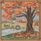 Stitched area of Autumn Swing Cross Stitch Kit Mill Hill 2021 Buttons & Beads Autumn MH142126