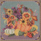 Stitched area of Floral Pumpkin Cross Stitch Kit Mill Hill 2021 Buttons & Beads Autumn MH142125