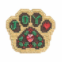 Santa Paws Cross Stitch Ornament Kit Mill Hill 2021 Winter Holiday MH182135
