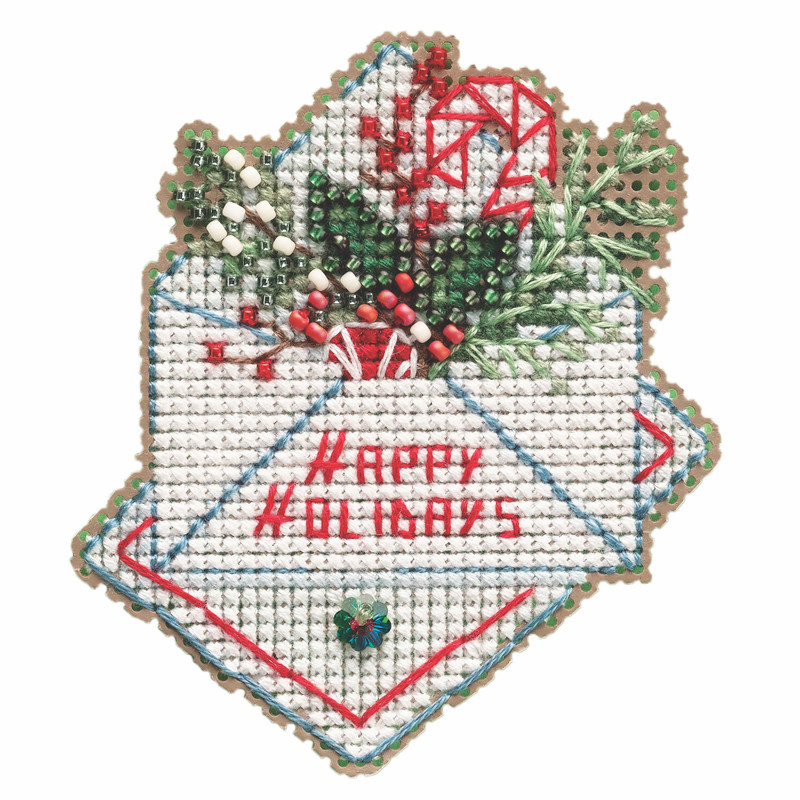 Holiday Wishes Cross Stitch Ornament Kit Mill Hill 2021 Winter Holiday MH182132