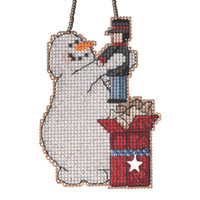 Wishing Snowman Beaded Counted Cross Stitch Kit Mill Hill 2021 Charmed Ornament MH162131