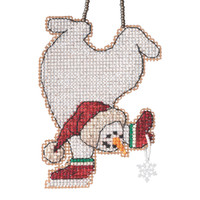 Tumbling Snowman Beaded Counted Cross Stitch Kit Mill Hill 2021 Charmed Ornament MH162134